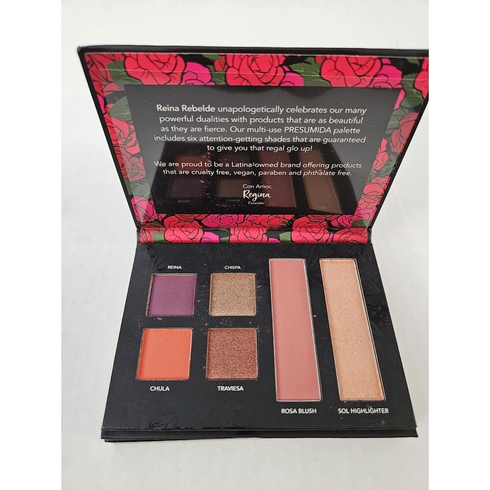 REINA REBELDE Presumida On Your Face + Eye Color Palette Blush 0.35 oz/10g NIB